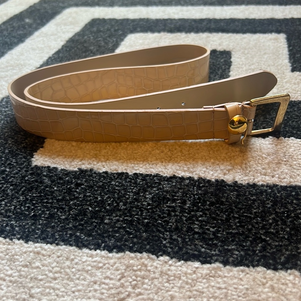 New Martina Mori Made in Italy Tan Croc Belt